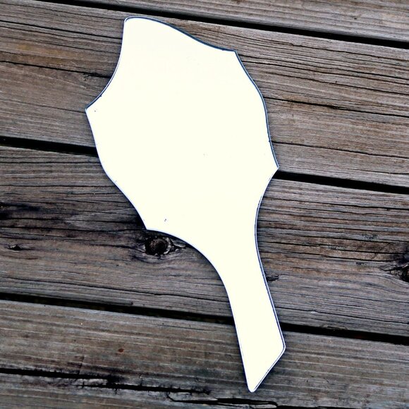 Art Deco Frameless Vanity Hand Mirror Abstract Atomic Backing c.1930s-1940s - Picture 3 of 13